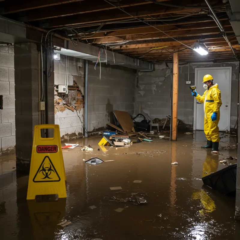 Flooded Basement Electrical Hazard in Hayes Center, NE Property